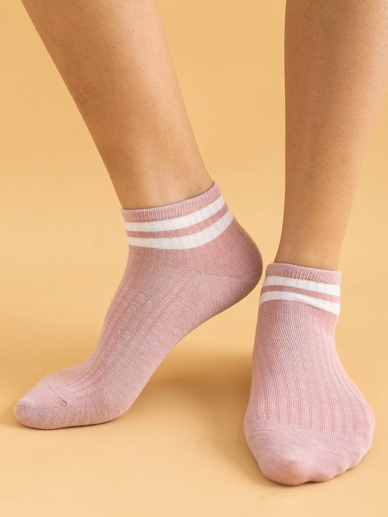 10 pairs Striped Fashion Ankle Socks - Multicolor
