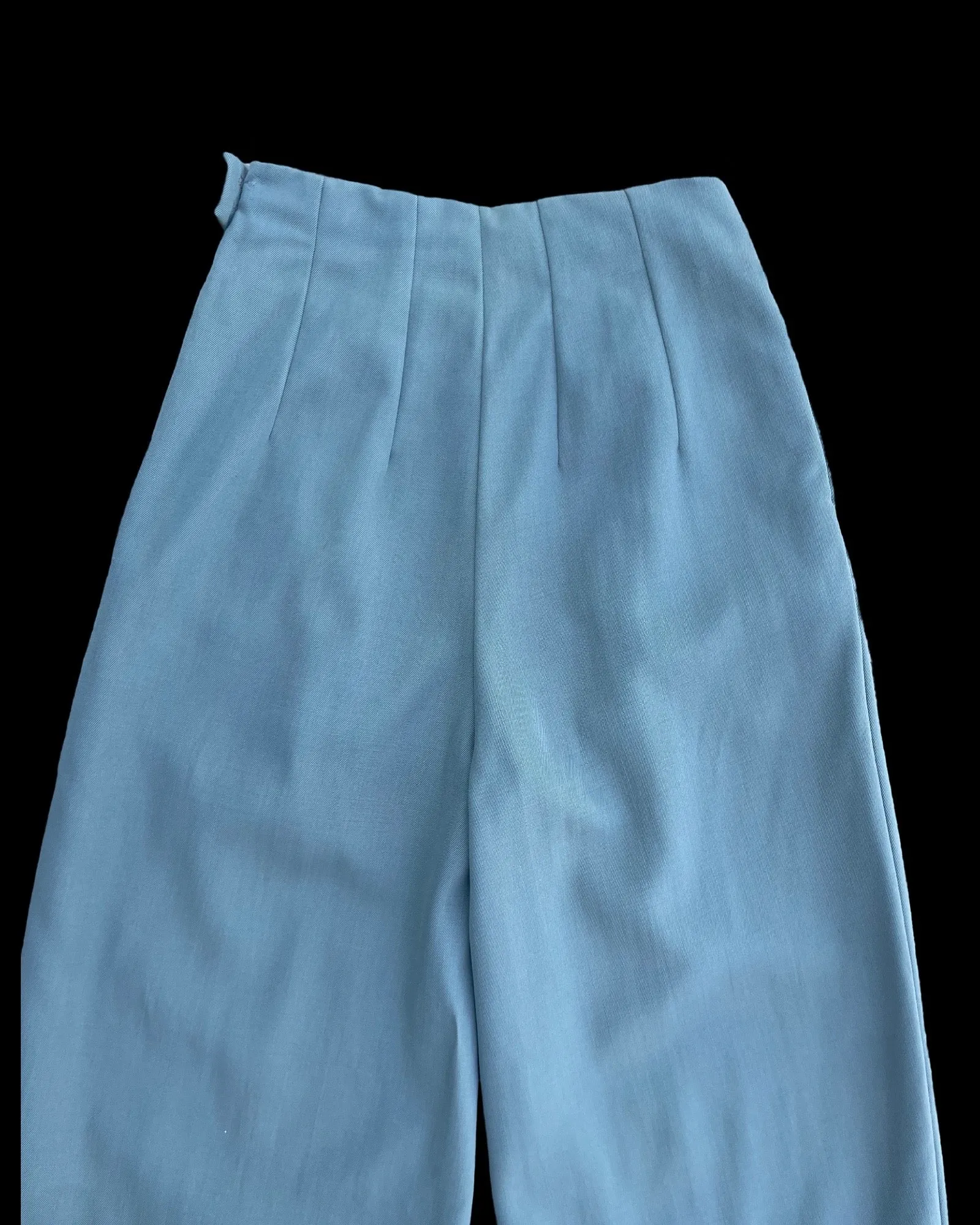 1940s Pleat Front Side Button/ Zip Slate Grey Gabardine Trousers