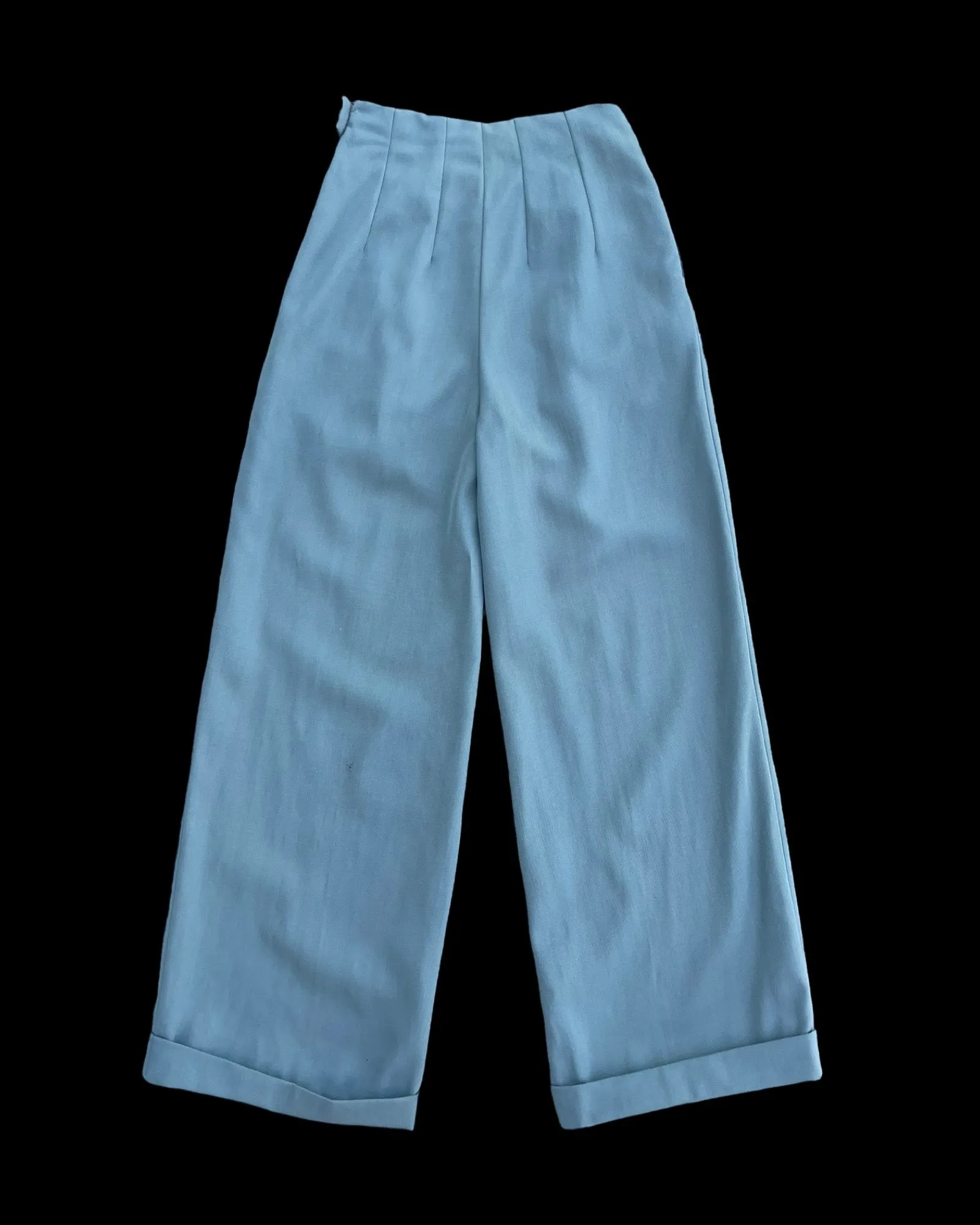 1940s Pleat Front Side Button/ Zip Slate Grey Gabardine Trousers