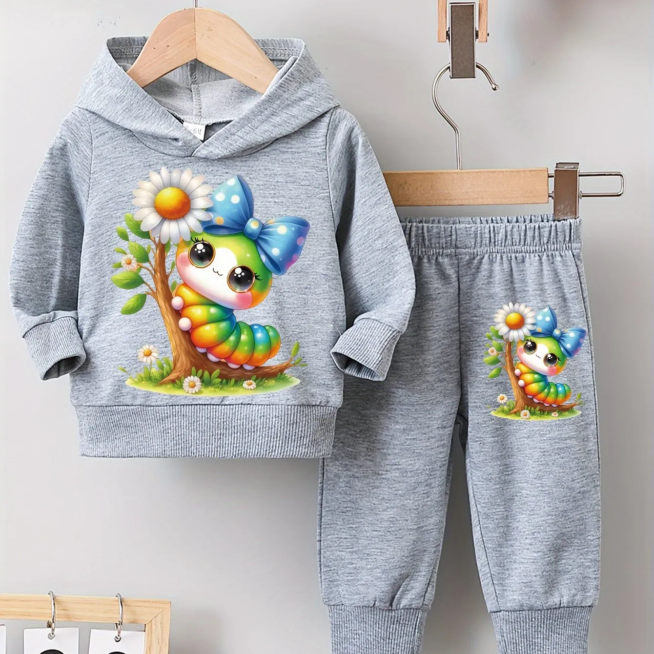 2pcs Set for Baby Girls: Casual Hoodie and Versatile Comfortable Sports Pants, Suitable for Daily and Outdoor Wear, Girls' Sports Suit and Hoodie, Perfect for Outdoor
