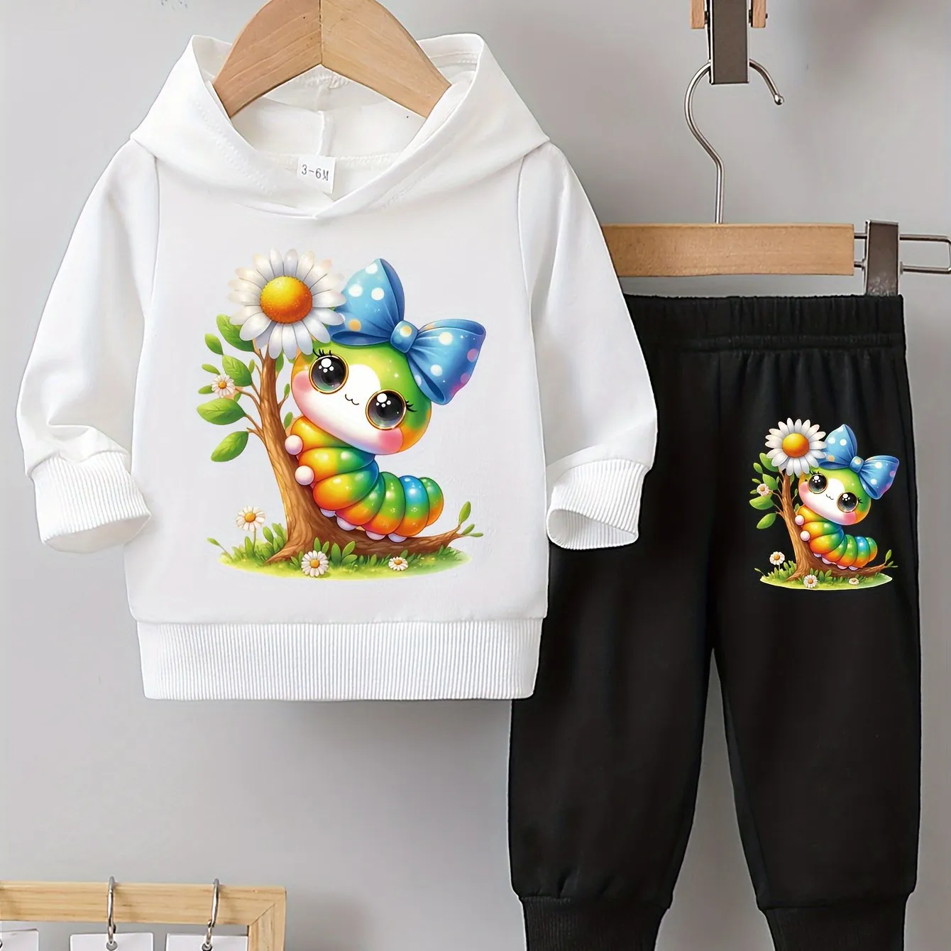 2pcs Set for Baby Girls: Casual Hoodie and Versatile Comfortable Sports Pants, Suitable for Daily and Outdoor Wear, Girls' Sports Suit and Hoodie, Perfect for Outdoor