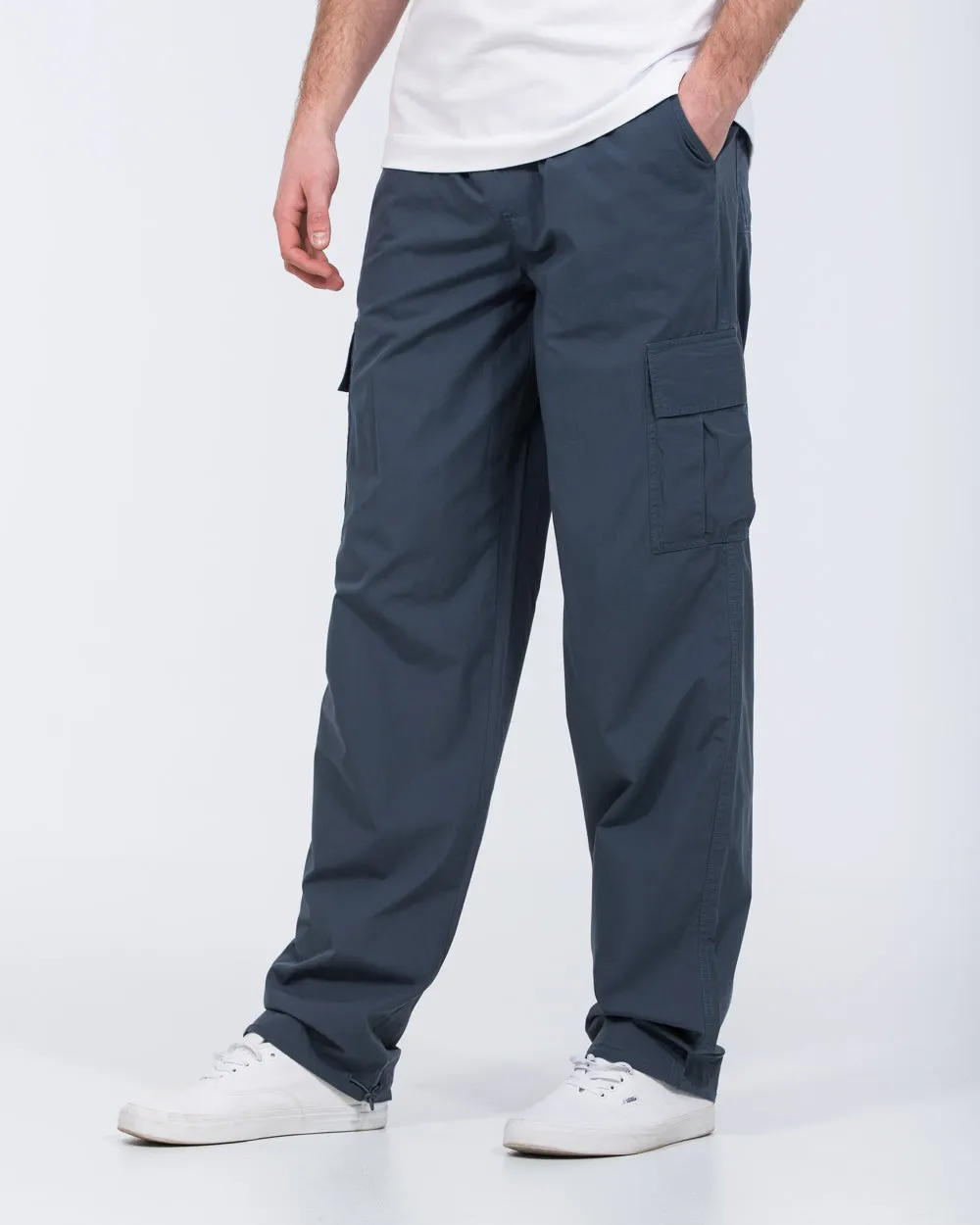 2t Reuben Tall Lightweight Oversized Cargo Trousers (blue)
