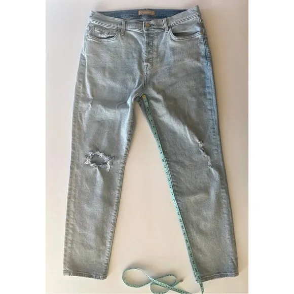 7 For All Mankind Josefina Feminine Boyfriend Jeans Skinny 31 Button Fly