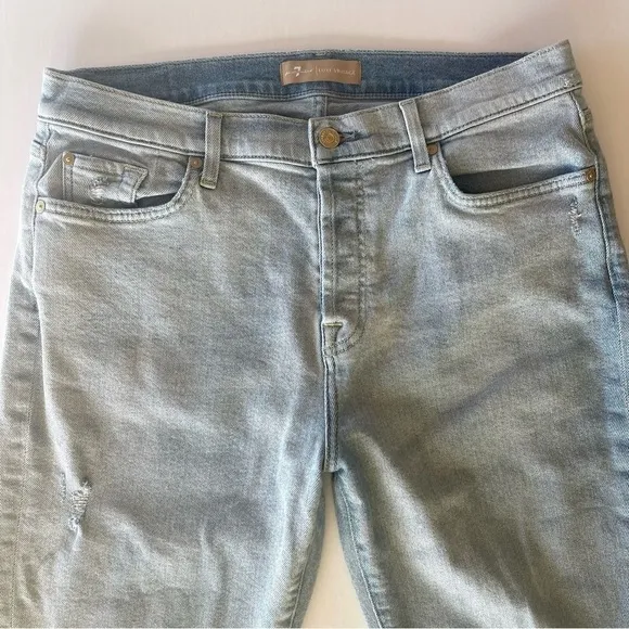 7 For All Mankind Josefina Feminine Boyfriend Jeans Skinny 31 Button Fly