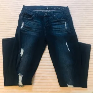 7FAM 7 For All Mankind Distressed Josefina Skinny Boyfriend Jeans Women’s 25 0