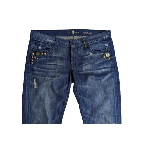 7FAMK Stud Embellished Roxanne Jeans 30