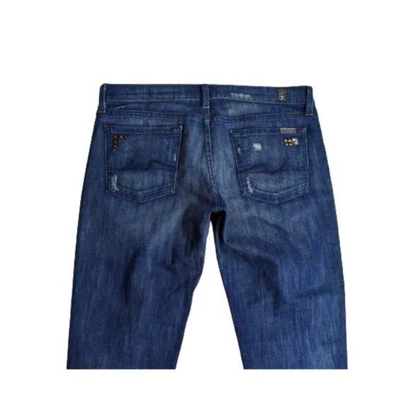 7FAMK Stud Embellished Roxanne Jeans 30