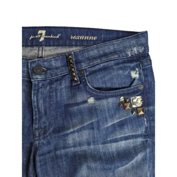 7FAMK Stud Embellished Roxanne Jeans 30