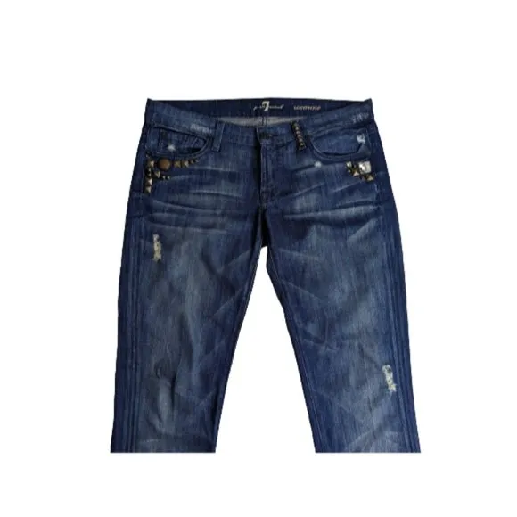 7FAMK Stud Embellished Roxanne Jeans 30