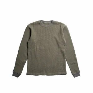 ADDICT Clothes - Heavy Weight Waffle Crew - Olive Green