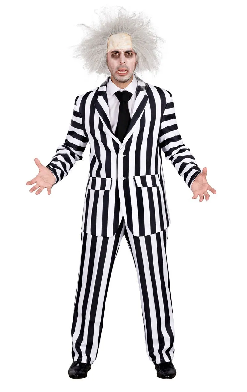 Adult Black and White Halloween Suit