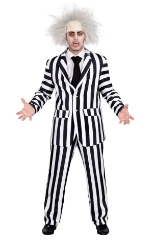 Adult Black and White Halloween Suit