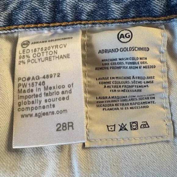 AG Adriano Goldschmied The Ex Boyfriend Slim Womens Jeans Size Size 28 Regular