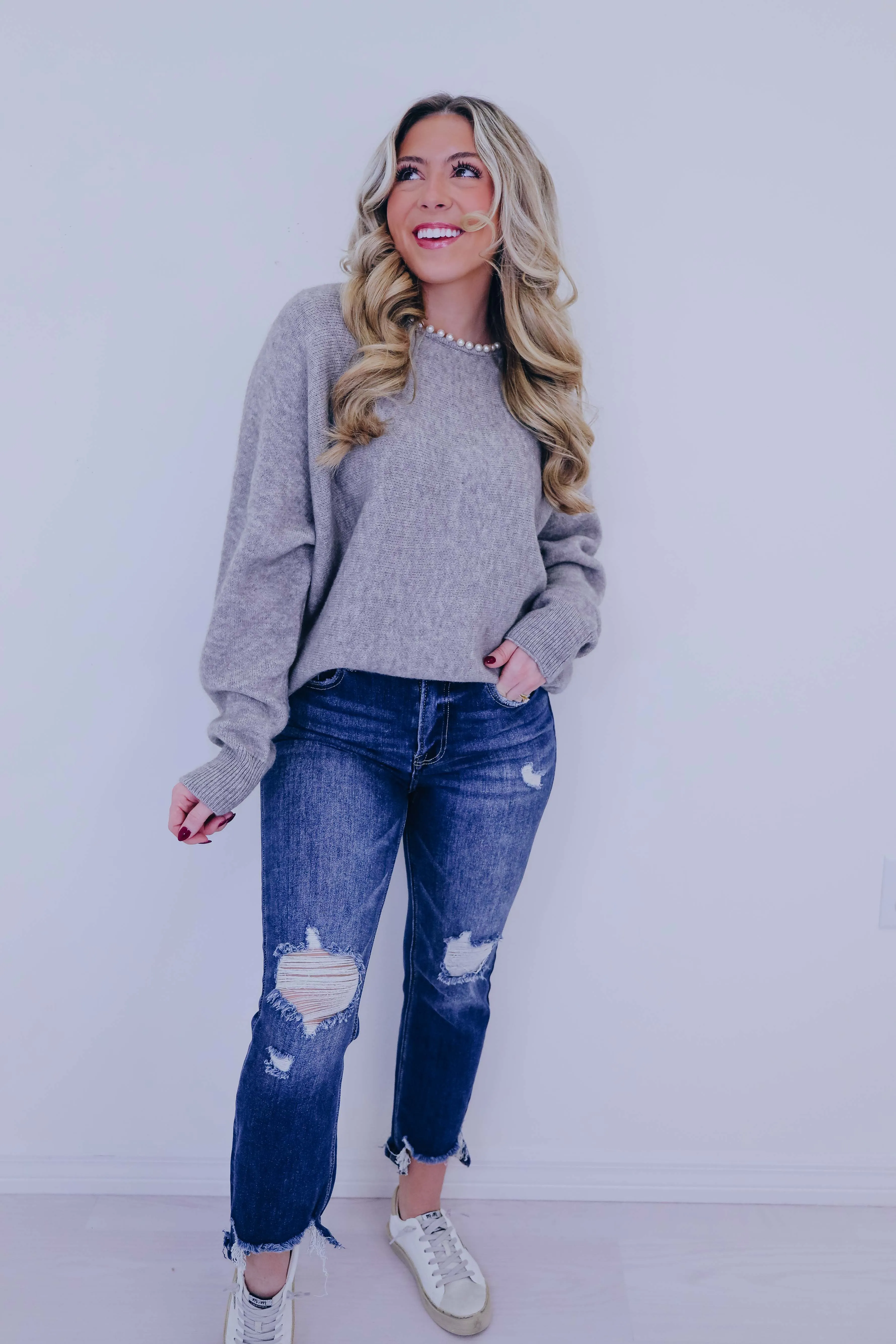 Akoya Allure  Embellished Sweater- 2 Colors