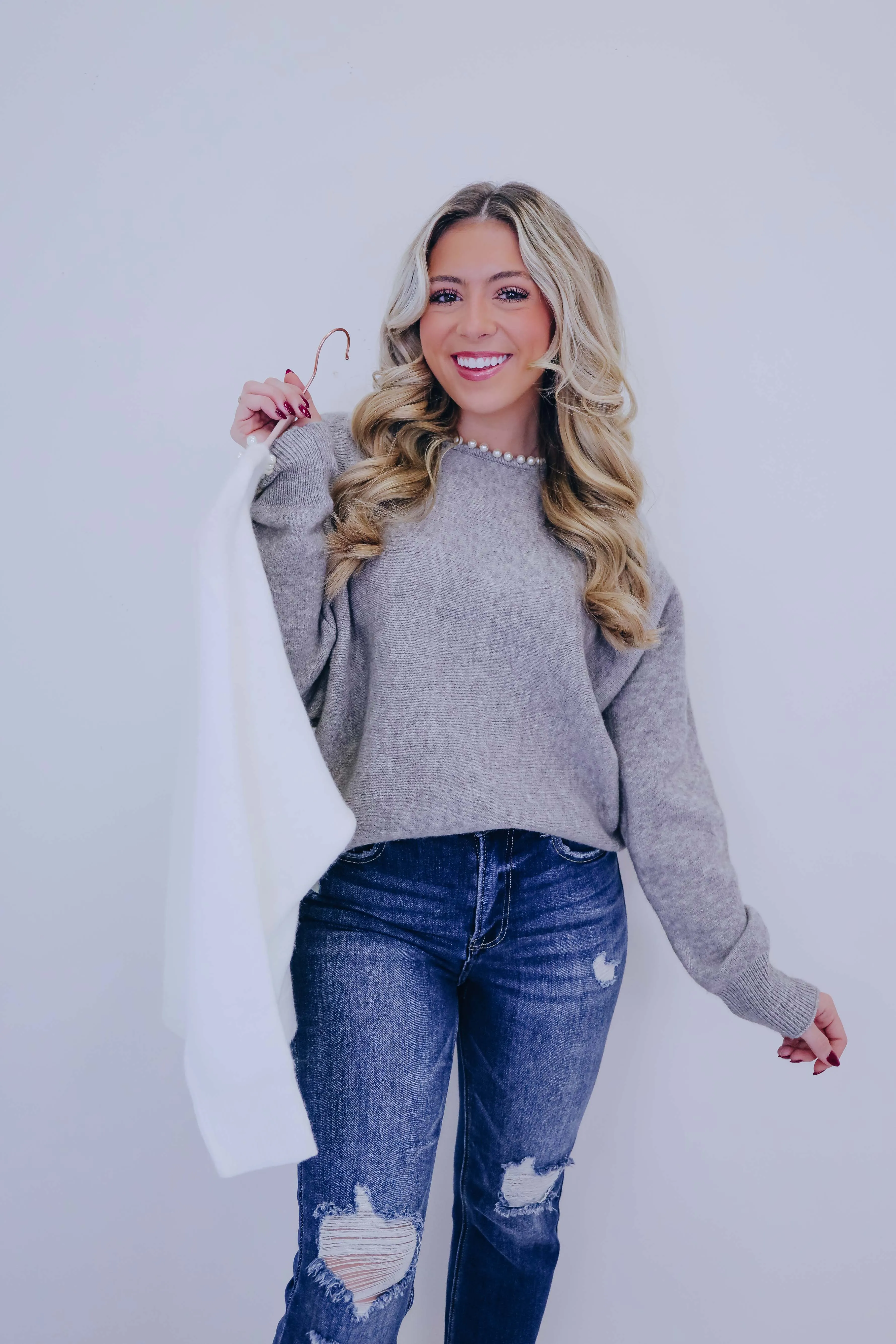 Akoya Allure  Embellished Sweater- 2 Colors