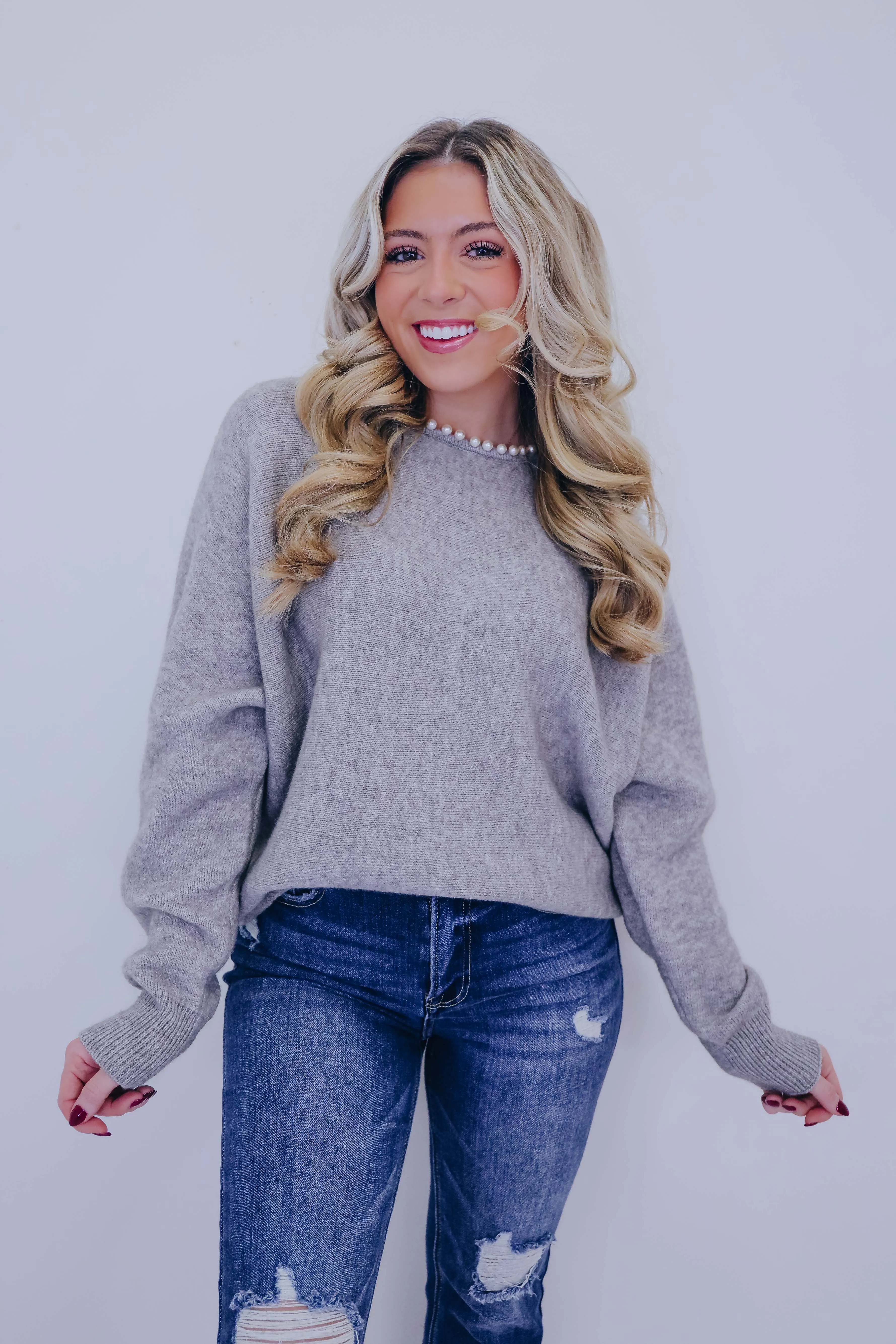 Akoya Allure  Embellished Sweater- 2 Colors