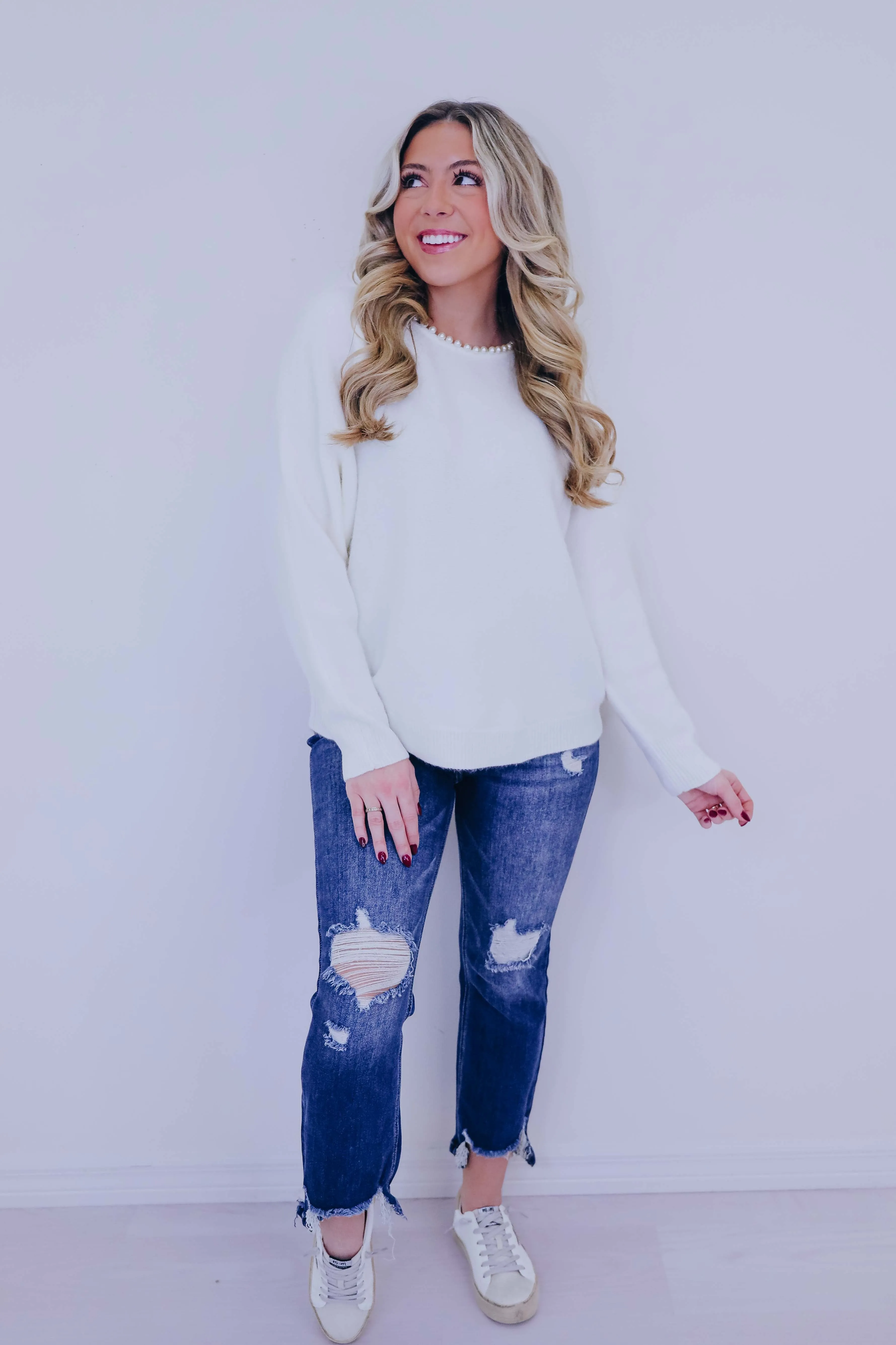 Akoya Allure  Embellished Sweater- 2 Colors