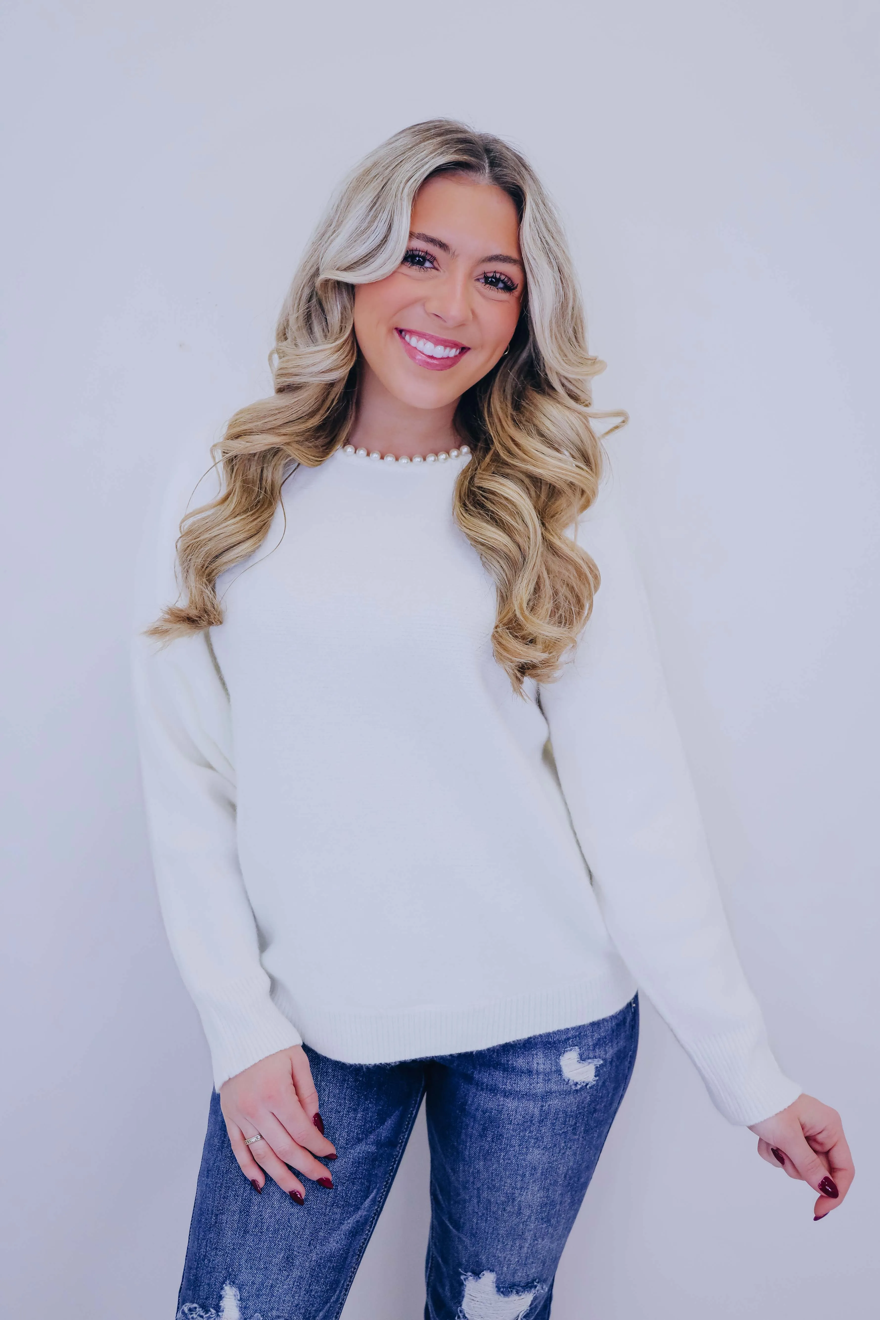 Akoya Allure  Embellished Sweater- 2 Colors