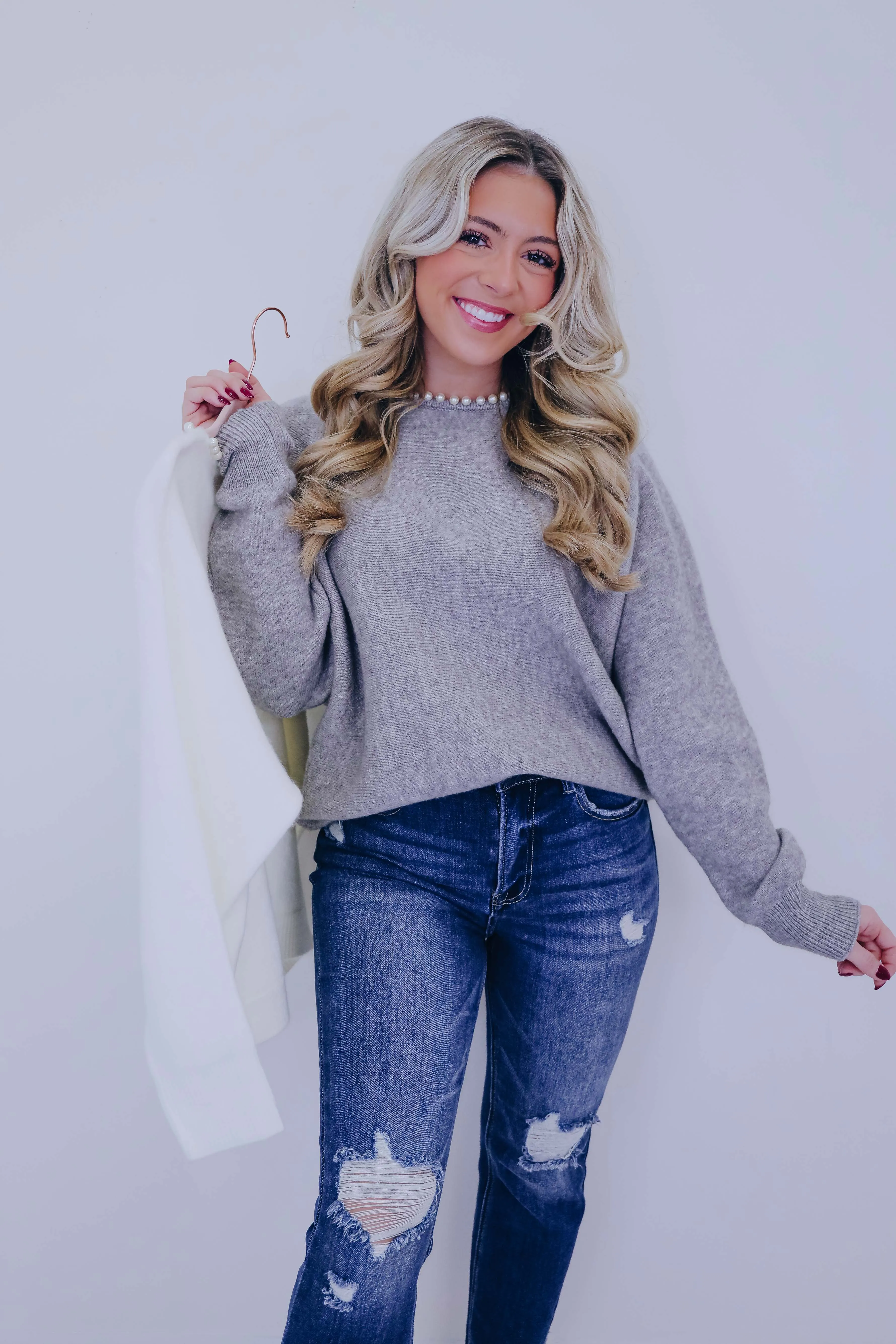 Akoya Allure  Embellished Sweater- 2 Colors