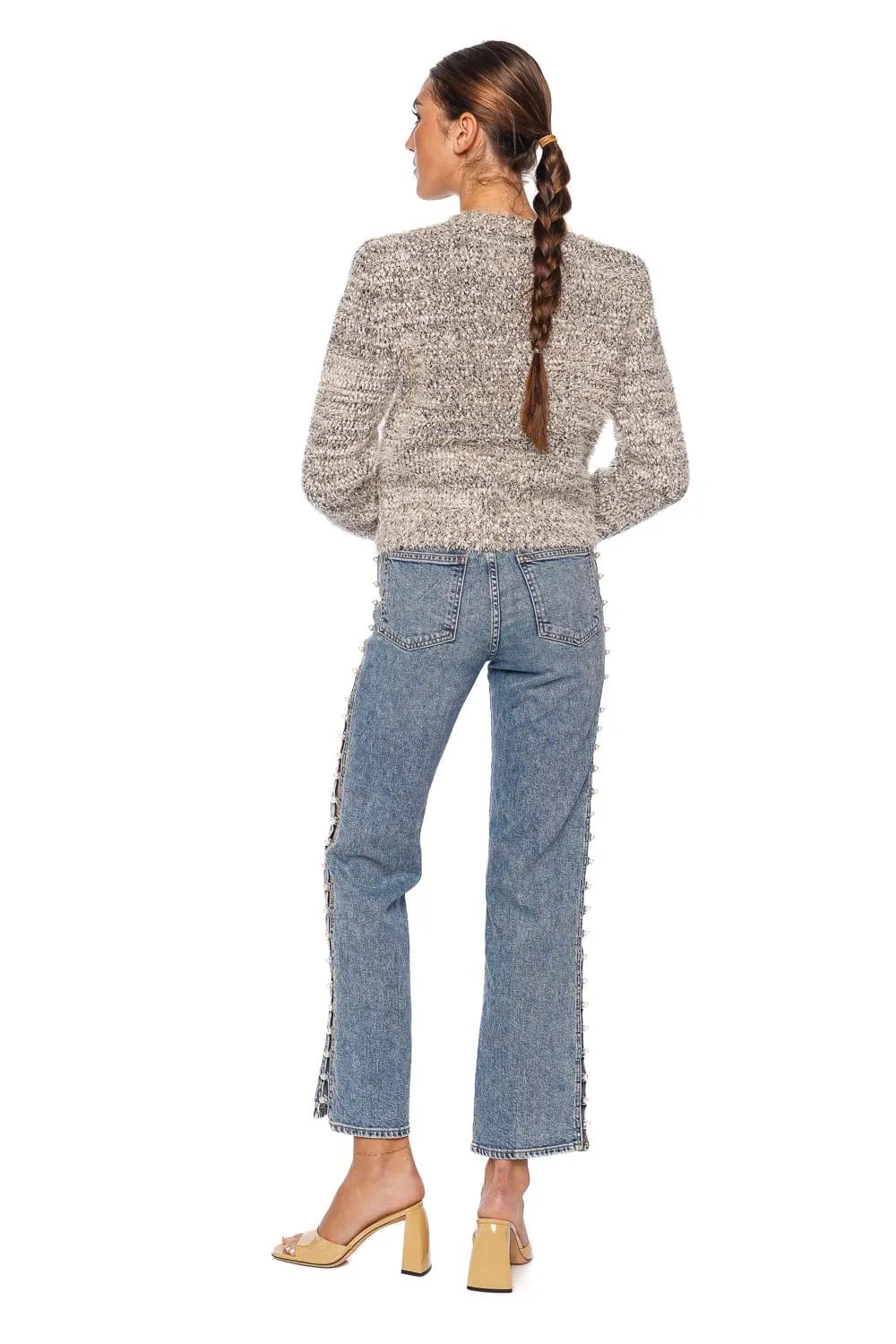 Amelia Pearl Embellished Cut Out Jean
