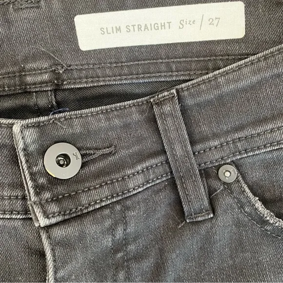 Anthropologie Pilcro Mid-Rise Slim Straight Embellished Jeans
