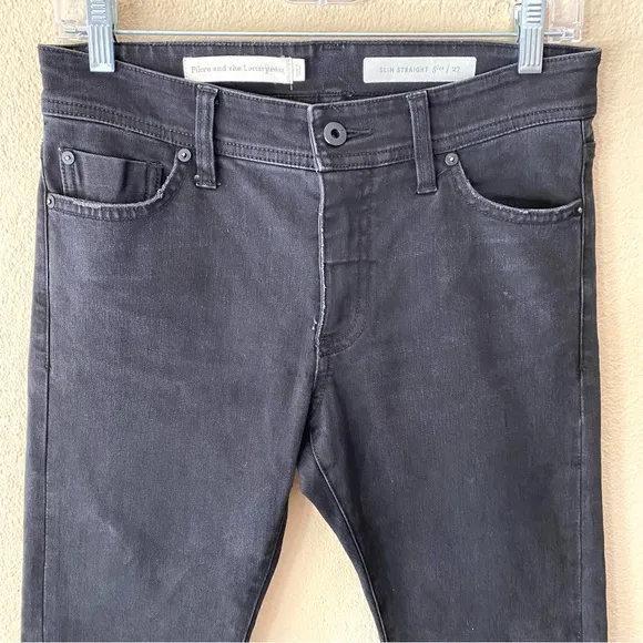 Anthropologie Pilcro Mid-Rise Slim Straight Embellished Jeans