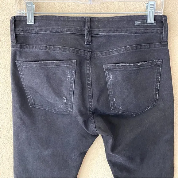 Anthropologie Pilcro Mid-Rise Slim Straight Embellished Jeans