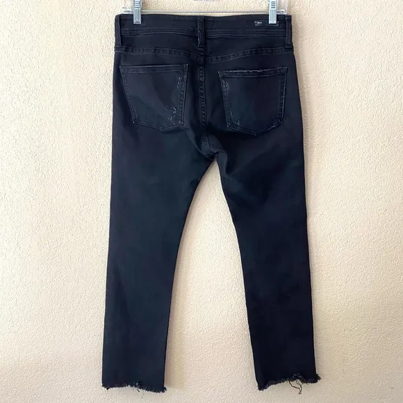 Anthropologie Pilcro Mid-Rise Slim Straight Embellished Jeans