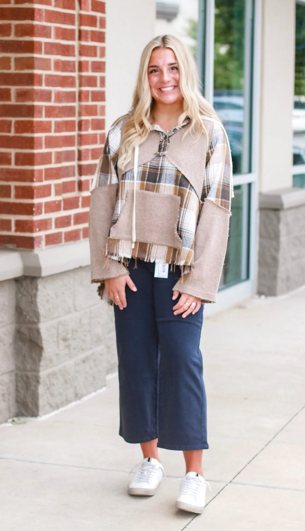 Around the Bonfire Plaid Hoodie