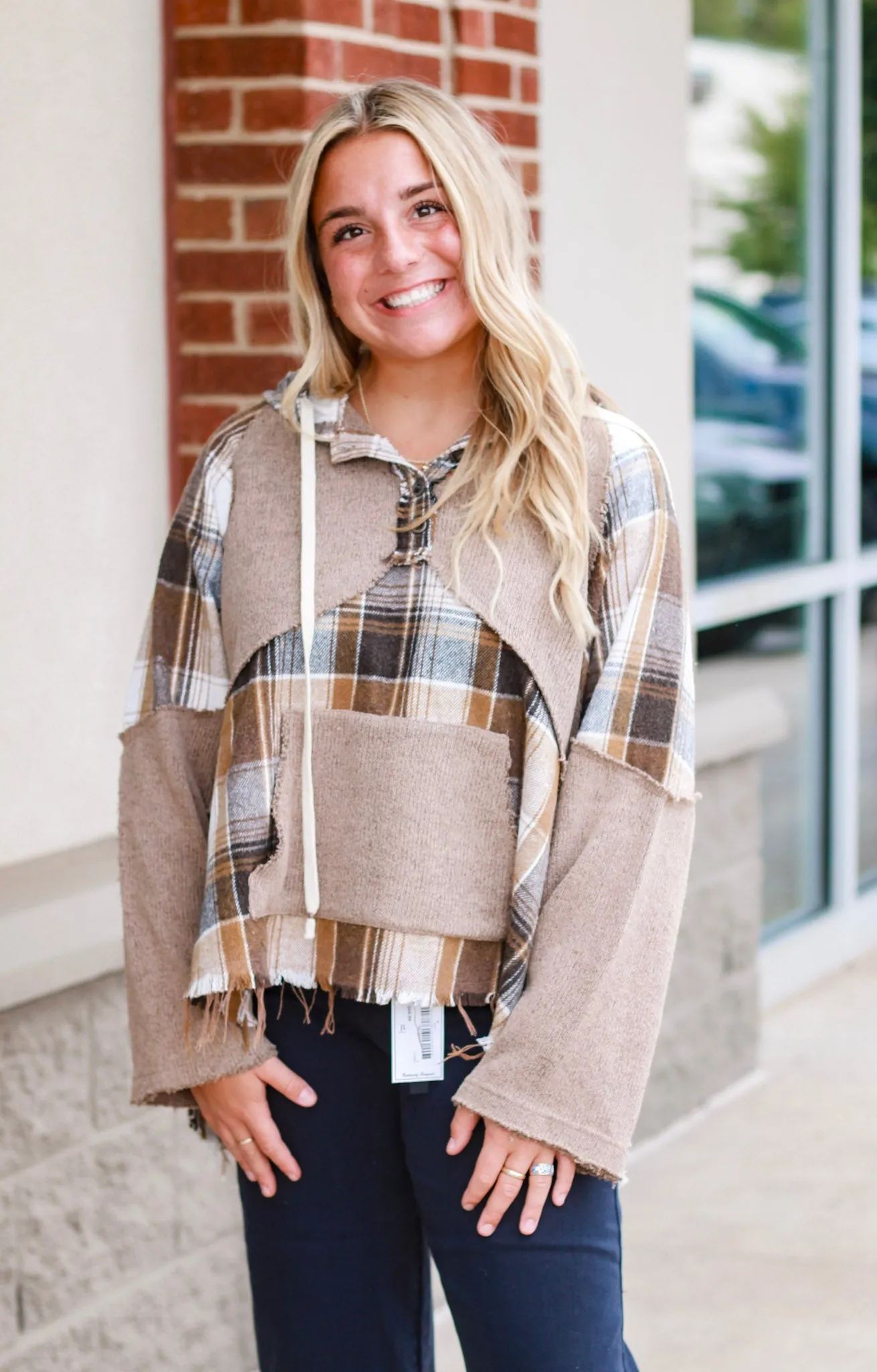 Around the Bonfire Plaid Hoodie