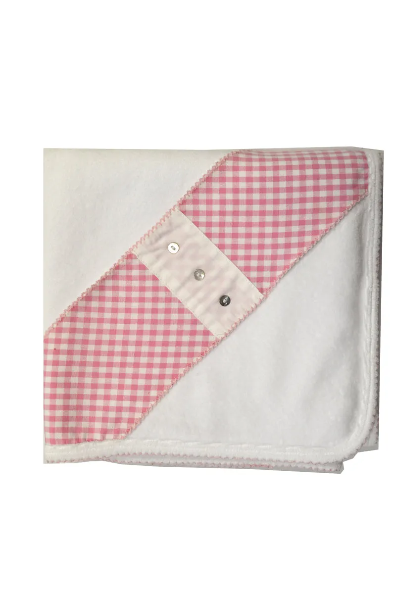 Baby Girl's White and Pink Checkered Velour Set