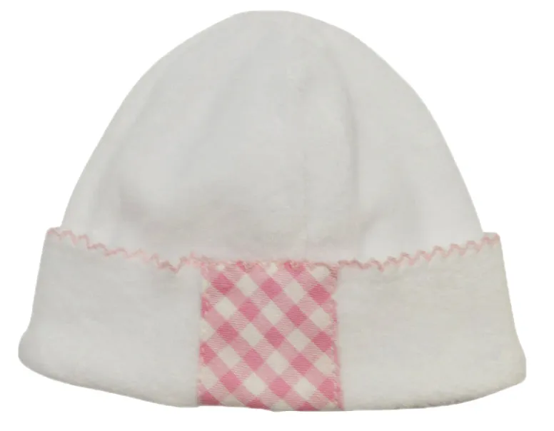 Baby Girl's White and Pink Checkered Velour Set
