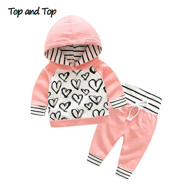 Baby Hooded Sweatshirt Striped Pants