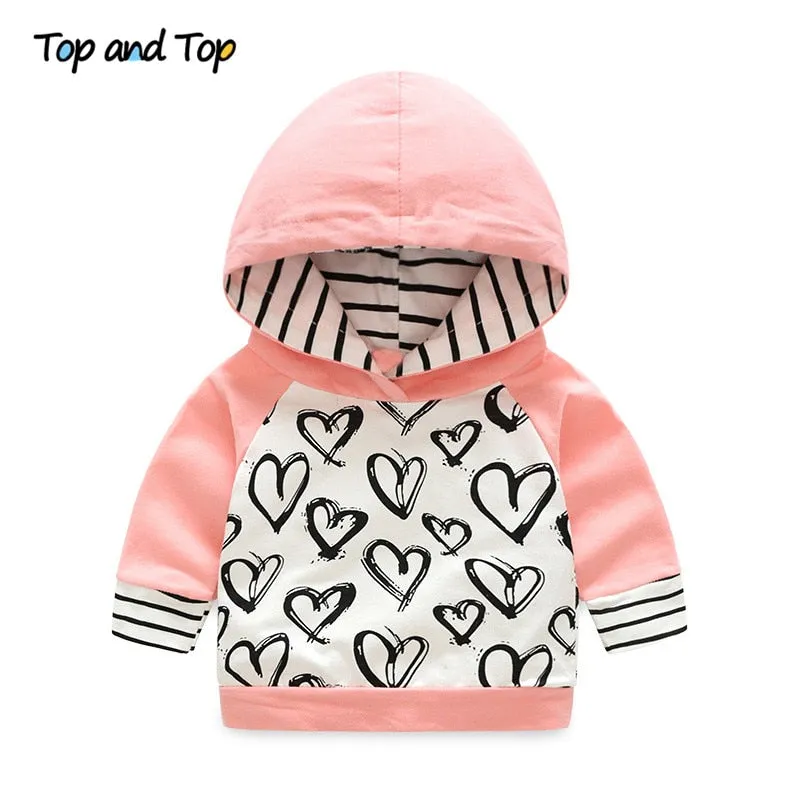 Baby Hooded Sweatshirt Striped Pants