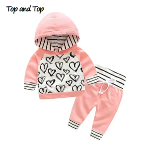 Baby Hooded Sweatshirt Striped Pants