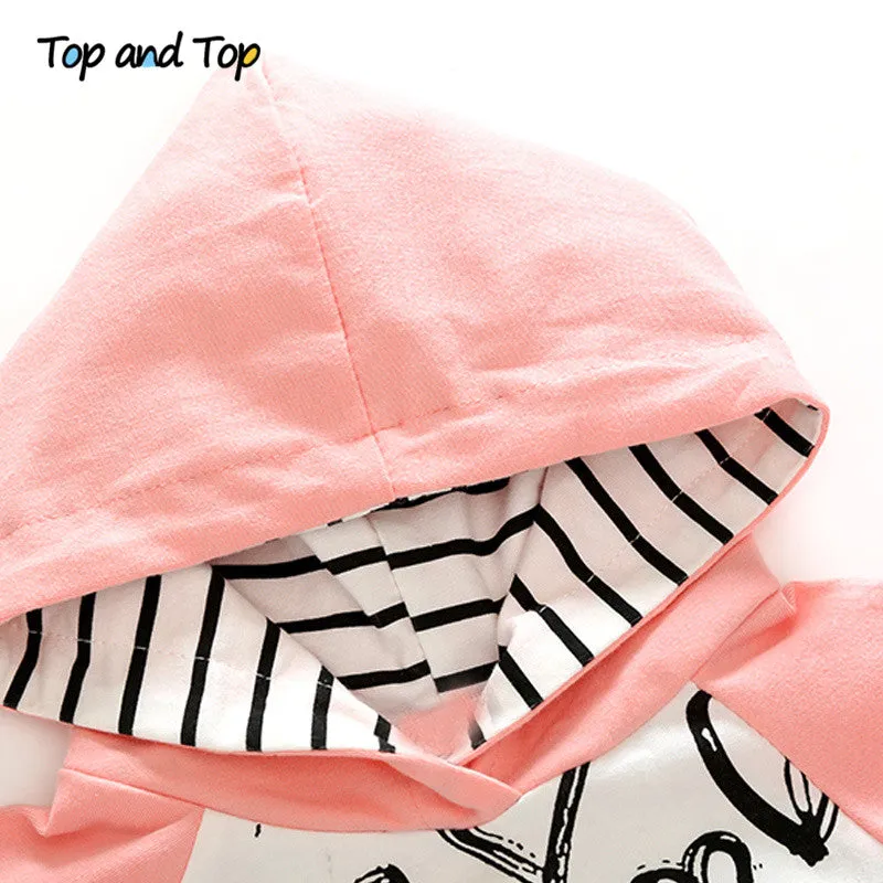 Baby Hooded Sweatshirt Striped Pants