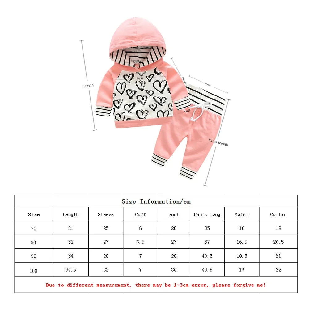 Baby Hooded Sweatshirt Striped Pants