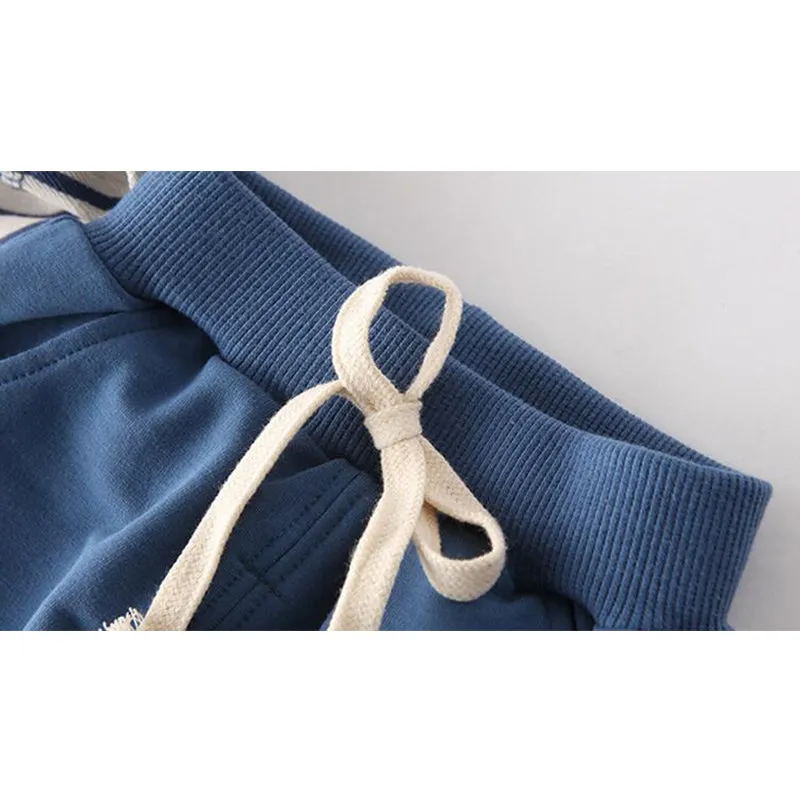 Baby Striped Long Sleeve Set of Shirt and Pants - Blue