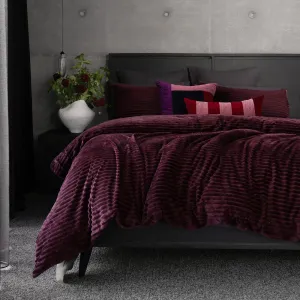Bambury Channel Quilt Cover Set Plum