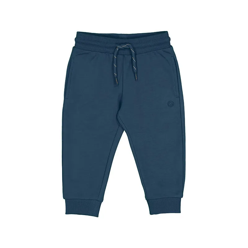 Basic Cuffed Fleece Trousers-Blue 711