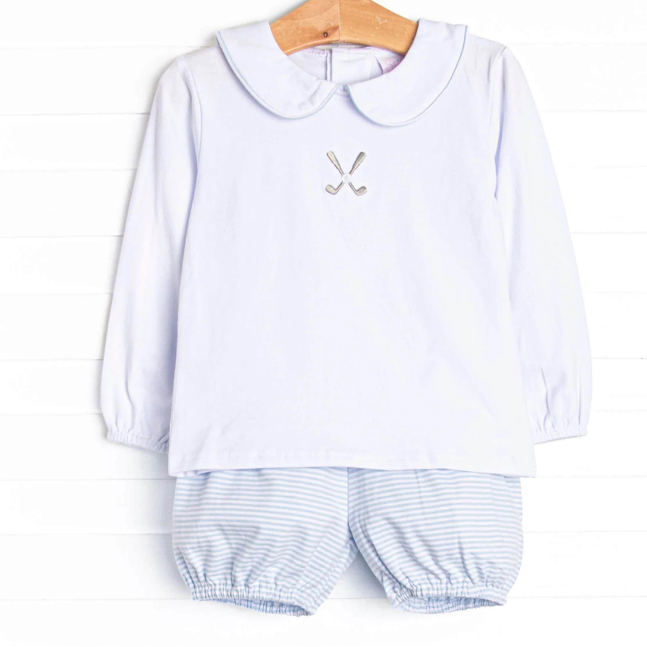 Best Day Birdie Embroidered Bloomer Set, Blue
