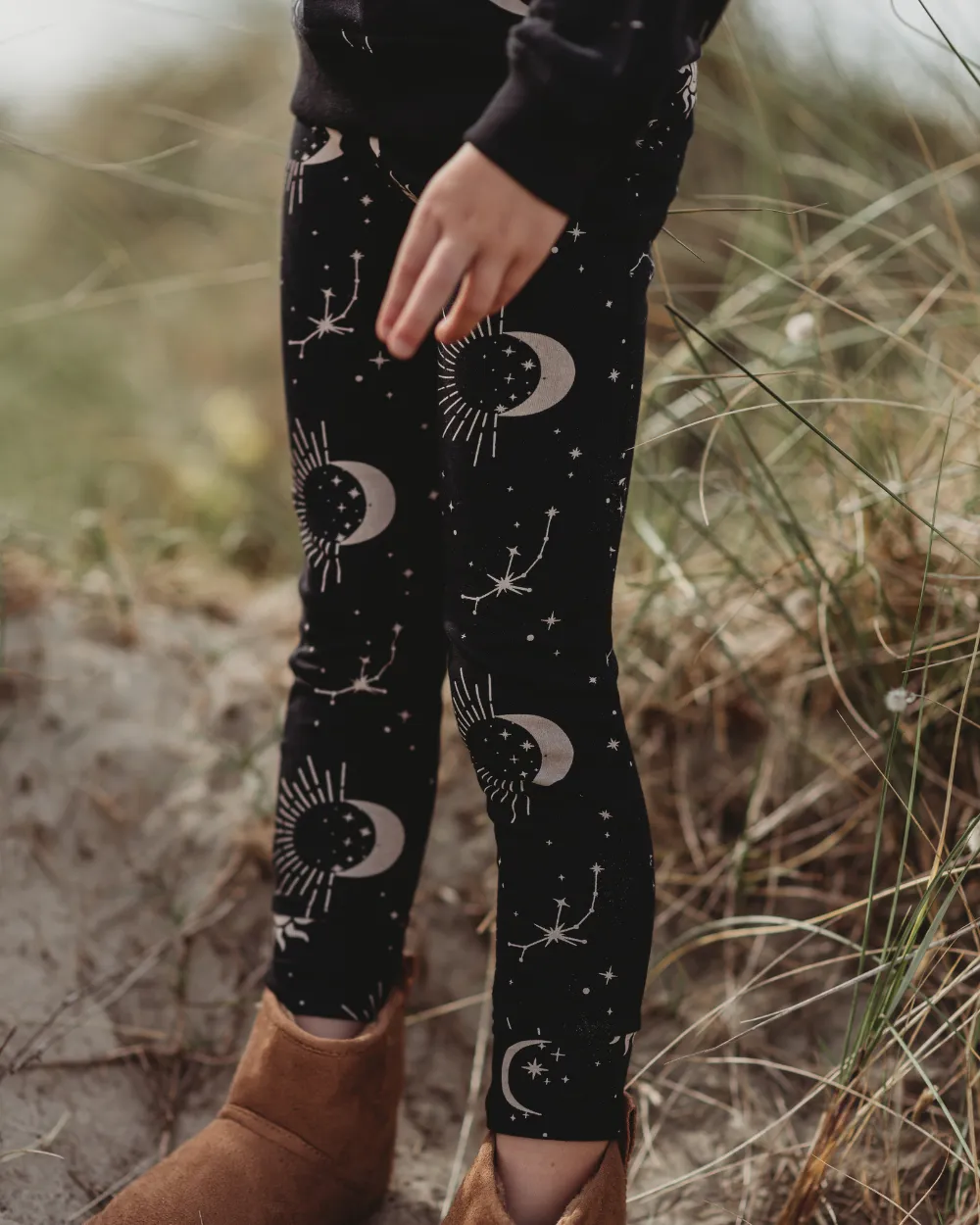 Black Celestial Print Leggings