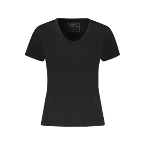 Black Cotton Women T-Shirt