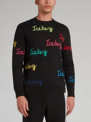 Black Logo Knitted Top