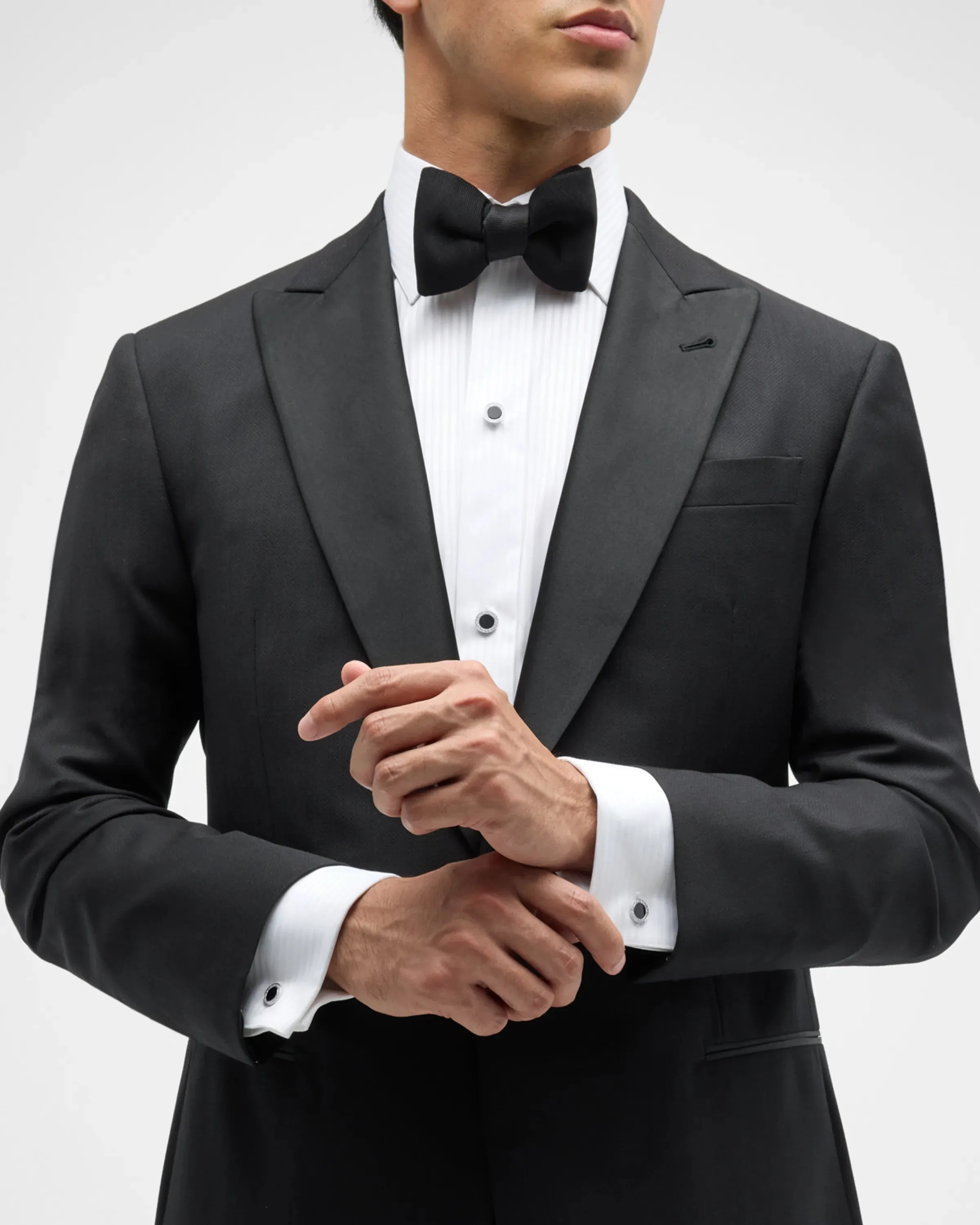 Black Onyx & Diamond 18K White Gold Tuxedo Set