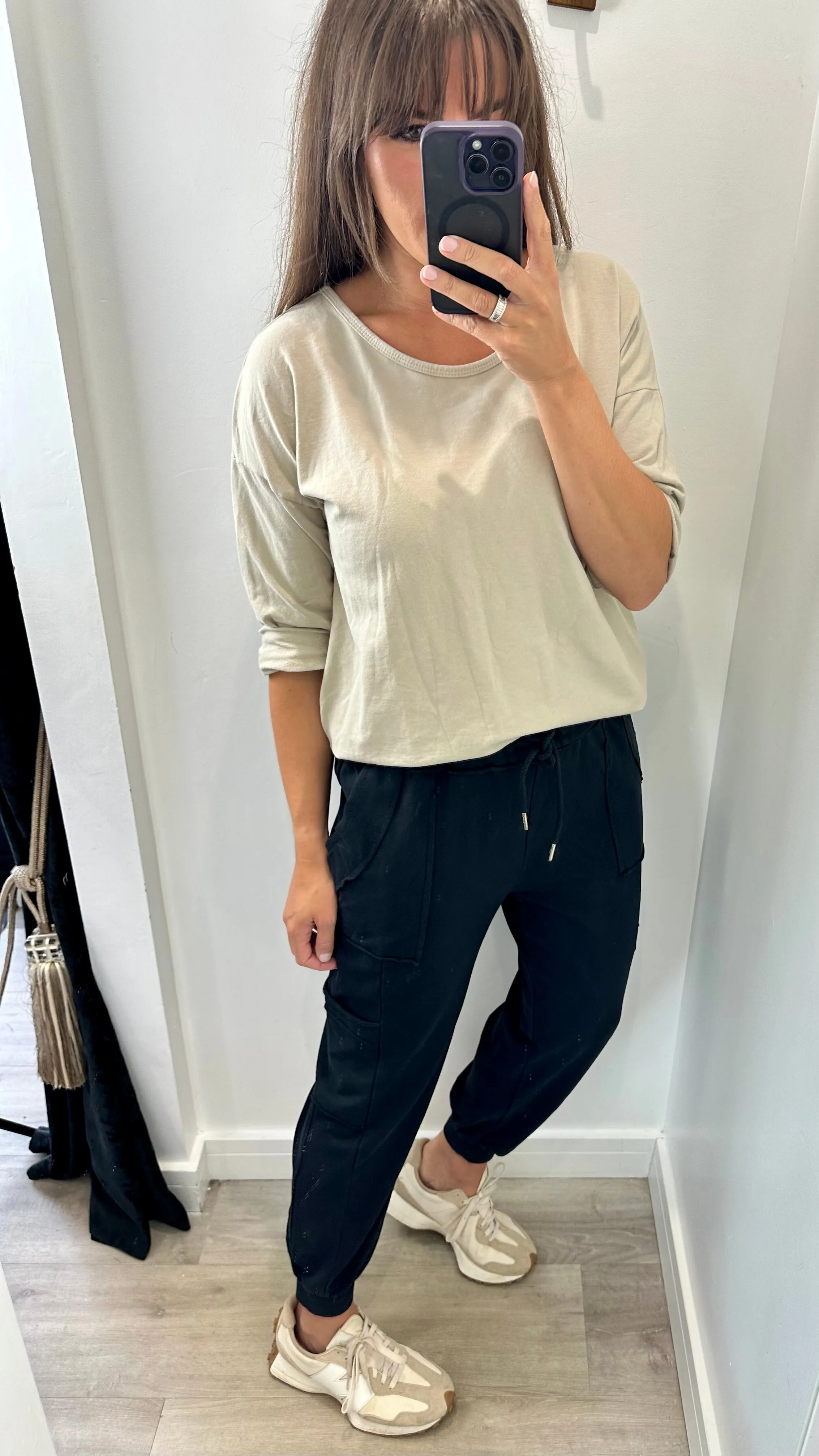 BLACK POCKET SWEAT PANTS