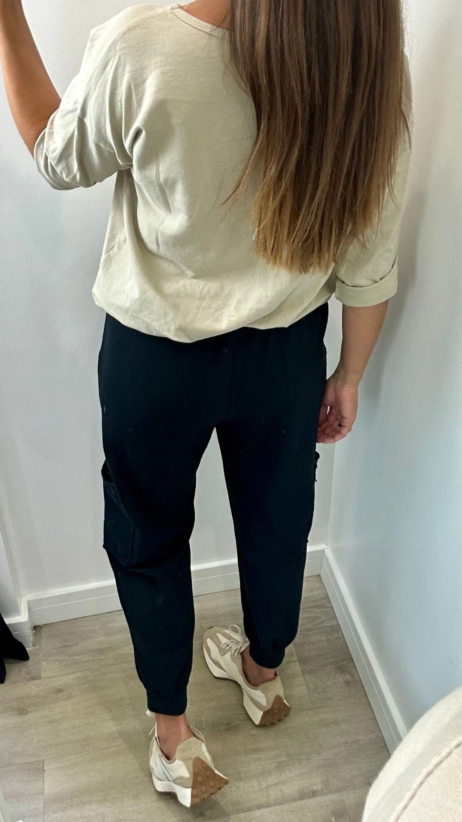 BLACK POCKET SWEAT PANTS