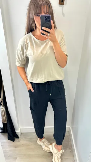 BLACK POCKET SWEAT PANTS