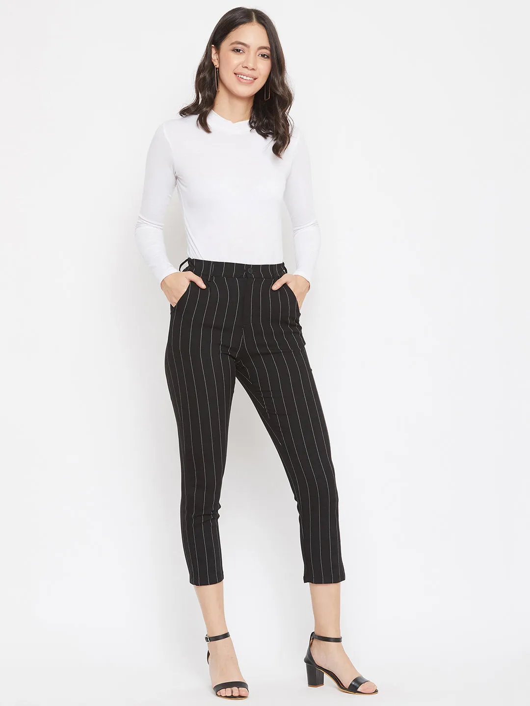 Black Striped Trousers