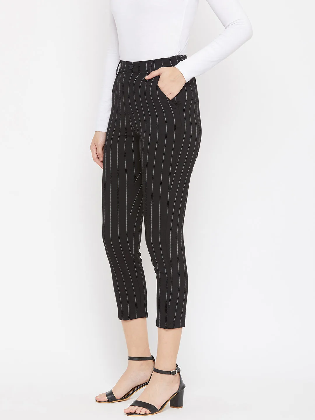 Black Striped Trousers